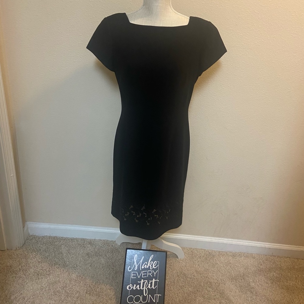Jones NewYork Black Dress Size 6 Acetate Polyester